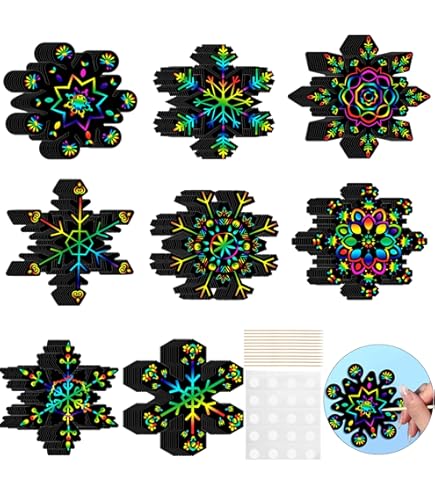 48 Pcs Ugly Christmas Sweater Scratch Ornaments - DIY Holiday Craft Kit For Kids & Families