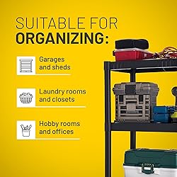 Plano 4-Shelf Plastic Storage Shelves, 48” x