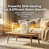 Rainberg 2KW Fan Heater with Thermostat and 2 Heat Settings view 3