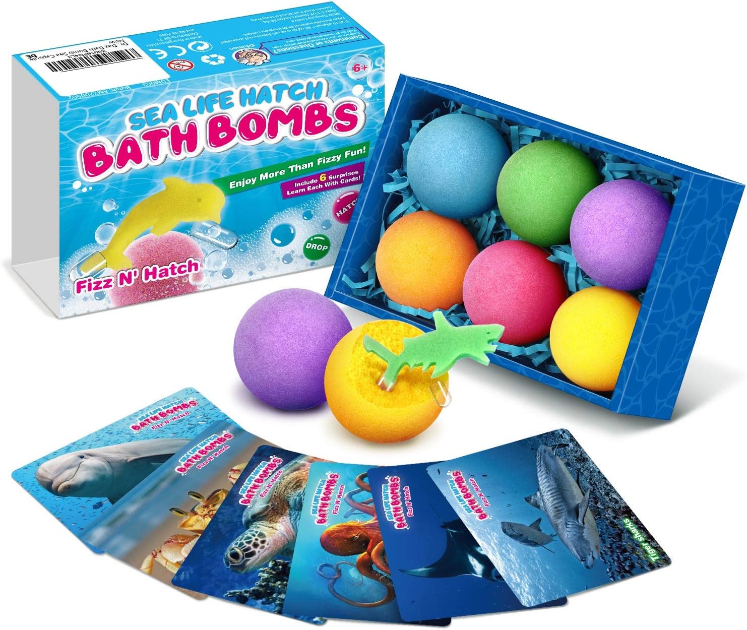 Dr. Daz Ocean Life Hatch Bath Bombs for Kids with Surprise Sea Life