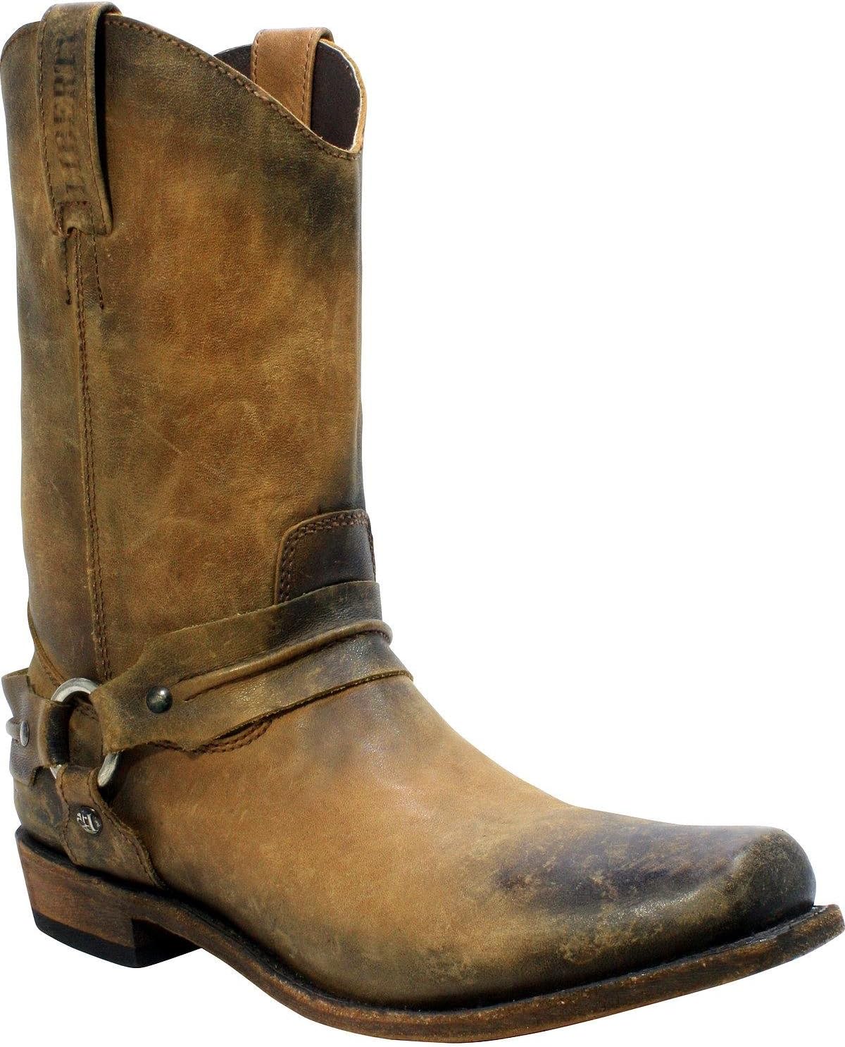 LIBERTY BLACK Men's James Distressed Leather Harness Boots