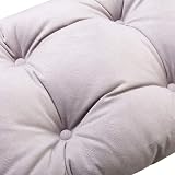 HollyHOME Foldable Foot Stool with Metal Legs Gray Living Room Ottoman view 8