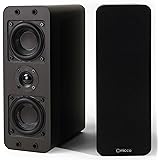 Micca OoO Bookshelf Speakers with 3-Inch Woofers and Silk Tweeter (Dark Walnut, Pair)