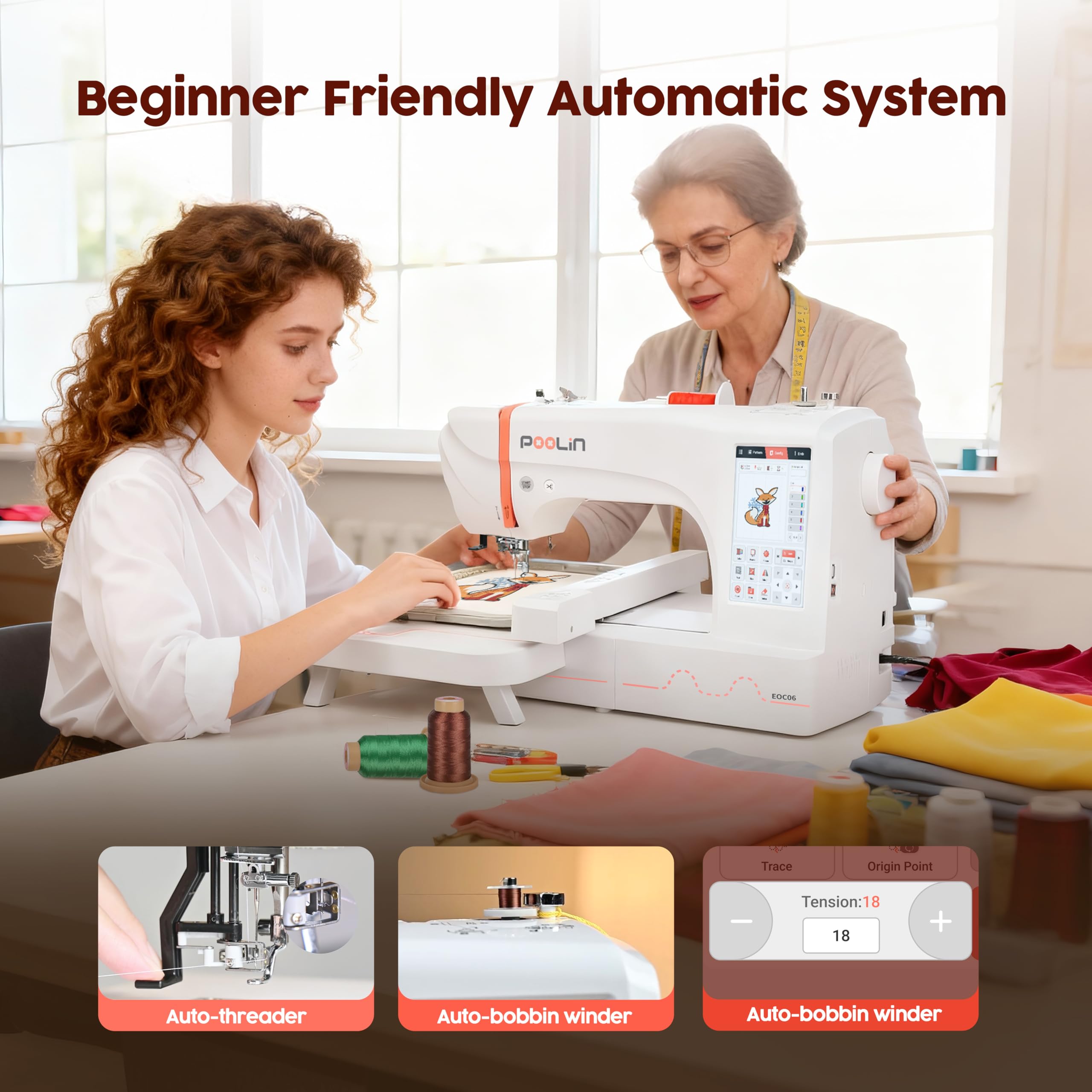 POOLIN EOC06 Embroidery Machine,7