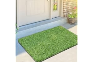 OLanto Artificial Grass Door Mat, Turf Grass Front Door Mats Outdoor/Indoor, Realistic Fake Grass Rug for Entrance, Dog, Patio, Camper, Home Decor, 24" x 36"