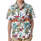 Giggling Getup Hawaiian Shirts for Boys Kids Casual Short Sleeve Button Down Summer Beach Shirt