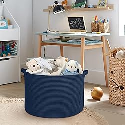MEGASKET Dark Blue Basket for Organizing, 22" x