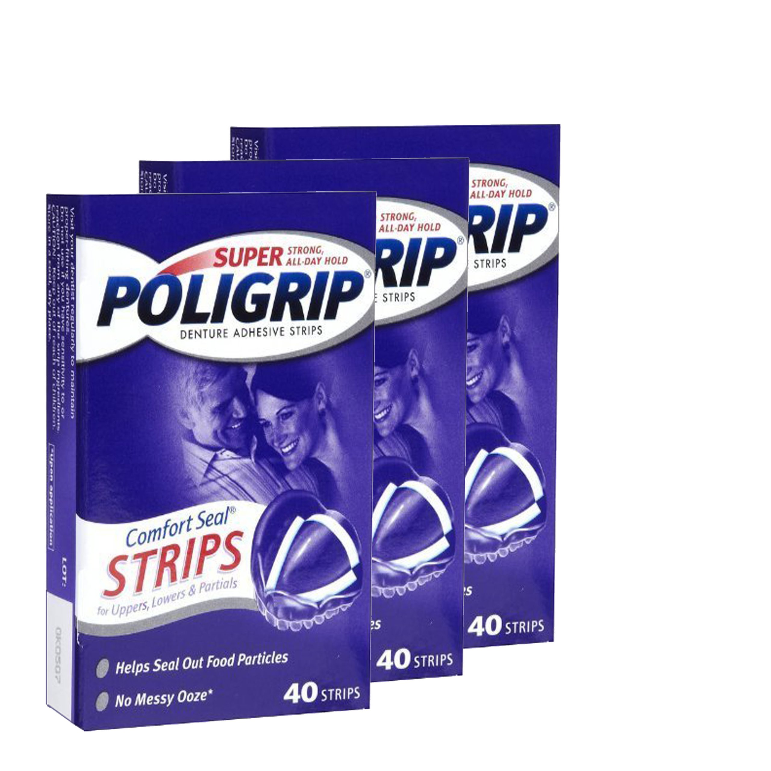 Super Poli-Grip Comfort Seal Strips -- 40 Strips (Pack of 3)