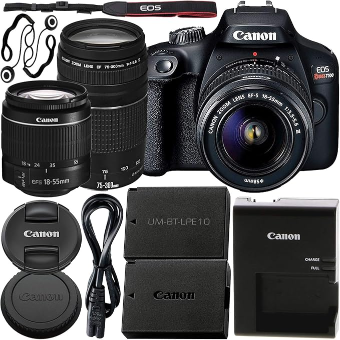 Canon EOS Rebel T100 DSLR Camera with EFS 1855mm III
