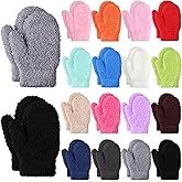 JaGely 16 Pairs Toddler Mittens Bulk Warm Fleece Gloves Kids Soft Stretch Knit Mitten for Winter Boy Girl