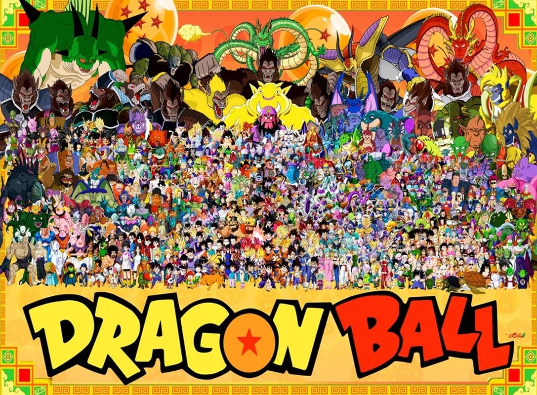 Dragon Ball Puzzles, Wooden Puzzles 300/500/1000 Pieces, All Characters Adult Creative Gift Decompression Jigsaw Puzzles Cartoon Educational Toys for Children (Size : 1000)