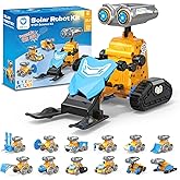 Sillbird Solar Robot Building Kit STEM Gift for Boys Aged 8-14, 21 in 1 DIY Science Educational Sets for Kids Teens Birthday, Battery or Sun Powered Buildable Robotic Toys with 211 Pieces