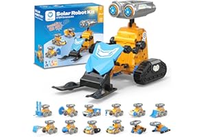 Sillbird Solar Robot Building Kit Christmas STEM Gift for Boys Aged 8-14, 21 in 1 DIY Science Educational Sets for Kids Teens Birthday, Battery or Sun Powered Buildable Robotic Toys with 211 Pieces
