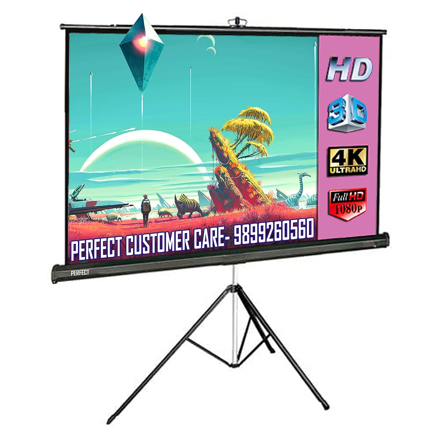 Perfect Tripod Projector Screens 120 Inch Diagonal, 8 Amazon.in