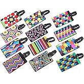 12 Pieces Luggage Tags Assorted Travel Suitcase Labels Business ID Card Holder