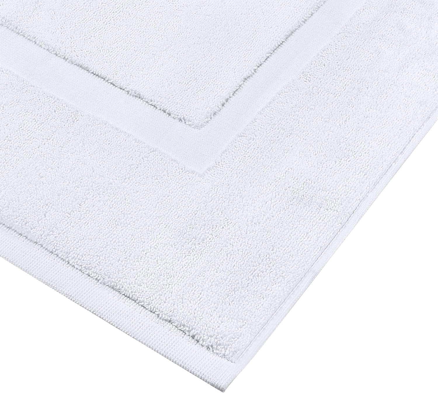 Utopia Towels Cotton Banded Bath Mats, White, [Not a Bathroom Rug], 21 x 34 Inches, 100% Ring Spun Cotton - Highly Absorbent and Machine Washable Shower Bathroom Floor Mat (Pack of 2): Home & Kitchen
