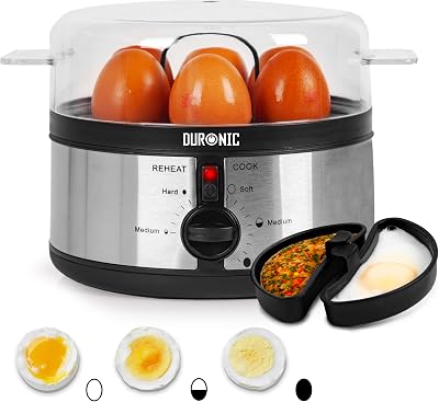 Duronic EB35 BK Electric Egg Boiler Steamer 7 Eggs Auto Shut-Off