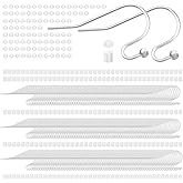 500PCS Silver Earring Hooks Earring Findings for Jewelry Making, Hypoallergenic Ear Wires Fish Hook for DIY Earrings Bulk Pack