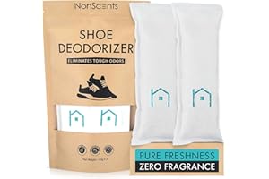 NonScents Shoe Deodorizer 1-Pack (2 Count) - Odor Eliminator, Air Freshener, Smell Absorber, Scent Remover for Shoes, Gym Bags, Soccer Cleats, Closets, Pet Area, Reusable - Shoe Deodorant