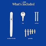 XFORT Key Locking Inline Window Handle White UPVC Replacement Lever Child Safety view 5