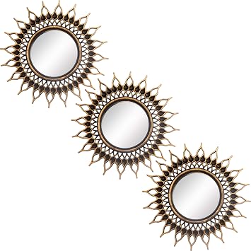 Amazon Com Small Round Decor Wall Mirrors Set Of 3 Home Accessories For Bedroom Living Room Dinning Room Ms009 Furniture Decor