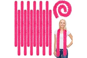 Xtinmee 24 Pcs 5 ft Feather Boas Artificial Fluffy Boas Decoration Feather Scarf for Women Girl Halloween Tea Party