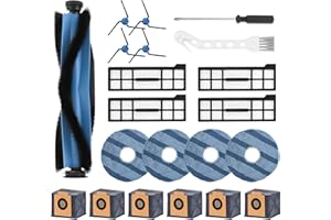 21 Pack Replacement Parts for Eufy X10 Pro Omni Robot Vacuum Accessories, 1 Main Roller Brush, 6 Dust-Bags, 4 Side Brushes, 4 Mop Pad, 1 Cleaning Brush, 4 Filters LUXRILIX