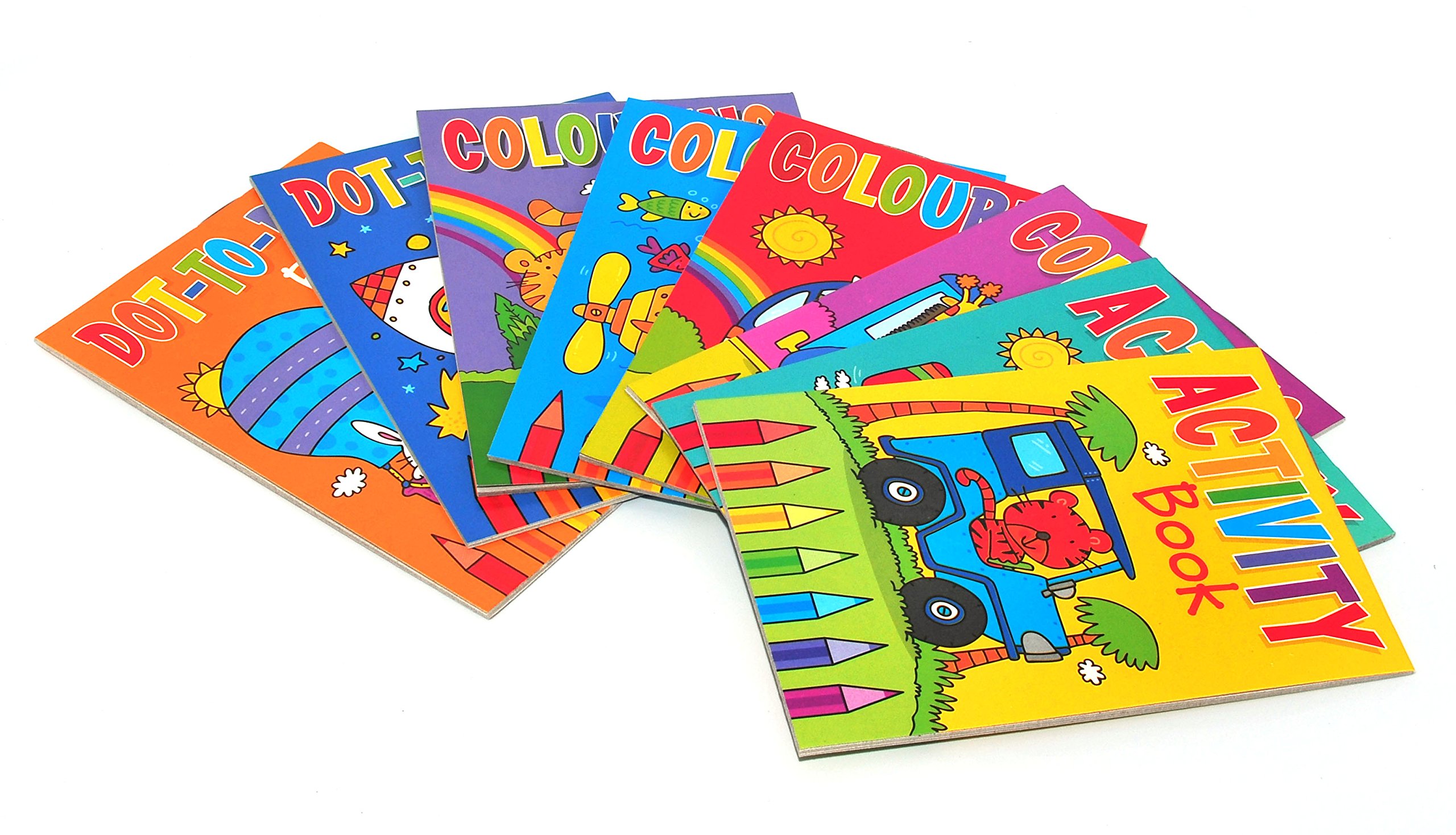 8 X A6 Mini Colouring Books for Kids Party Bags Fillers Toys