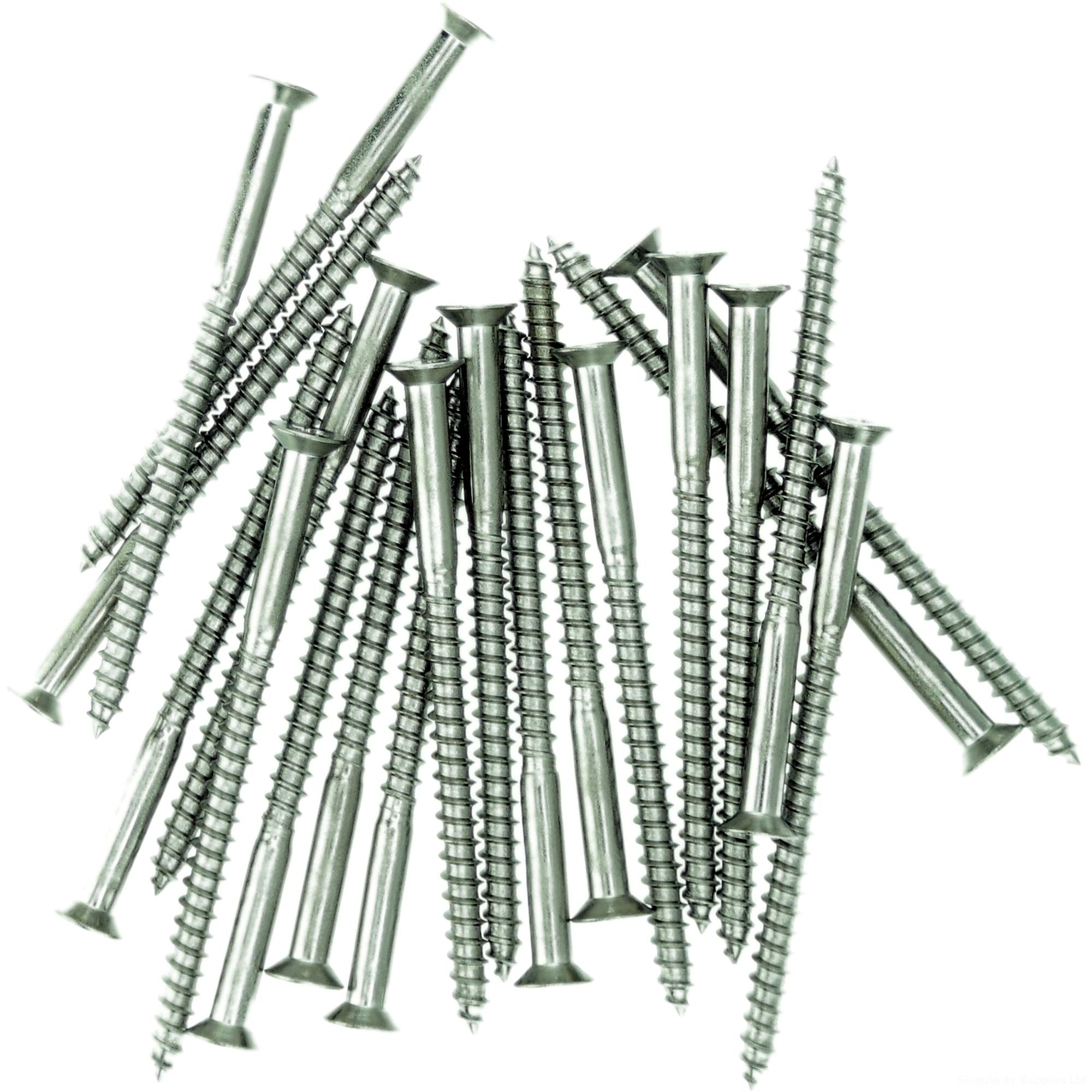 No.6 x 1.58 (3.5mm x 40mm) Pozi Countersunk Wood Screw - Stainless Steel (A2) (Pack of 20)