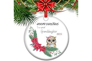 for a Special Granddaughter's Christmas Tree Decoration - Granddaughter Holiday Ornament - Ceramic Keepsake Xmas Decoration