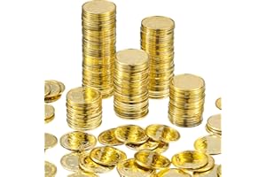 SUMIND 240 Pieces St. Patrick's Day Shamrock Coins Saint Patty's Day Plastic Lucky Clover Coins Shamrock Luck Coins Table Sprinkles for Party Supplies (Gold)