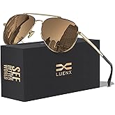 LUENX Aviator Sunglasses for Men Women Polarized Driving Classic Shades - UV 400 Protection with Accessories 60MM