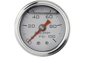Auto Meter 2180 Auto Gage Silver 1-1/2" 0-100 PSI Mechanical Fuel Pressure Gauge