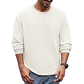 Herberton Men Knit Waffle Sweaters Casual Long Sleeve Textured Shirts(S-2XL)