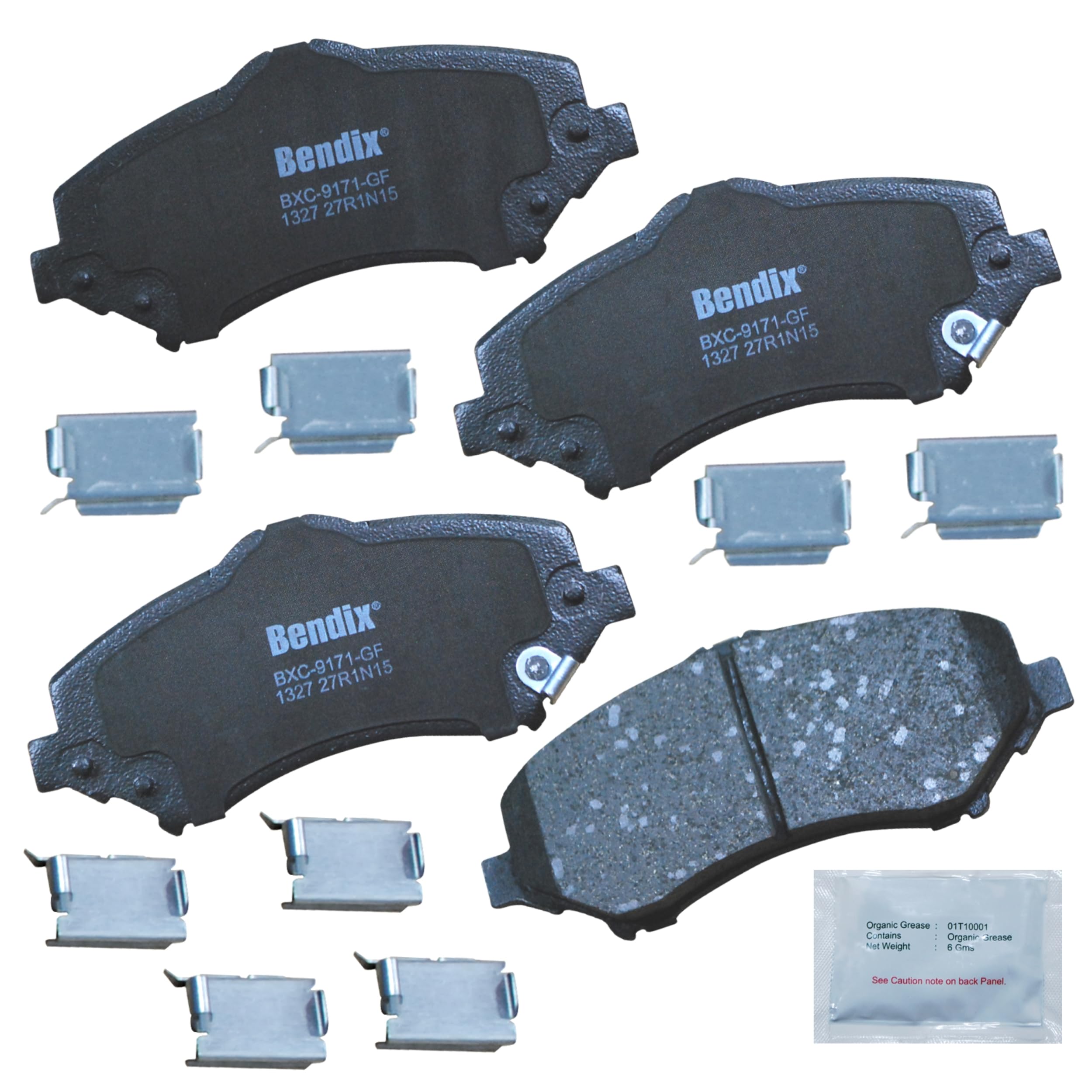 Photo 1 of Bendix Priority1 CFC1327 Ceramic Front Brake Pads compatible with Chrysler Town & Country, Dodge Grand Caravan, Journey, Nitro, Jeep Liberty, Wrangler, JK, Ram C/V, Volkswagen Routan (model specific)