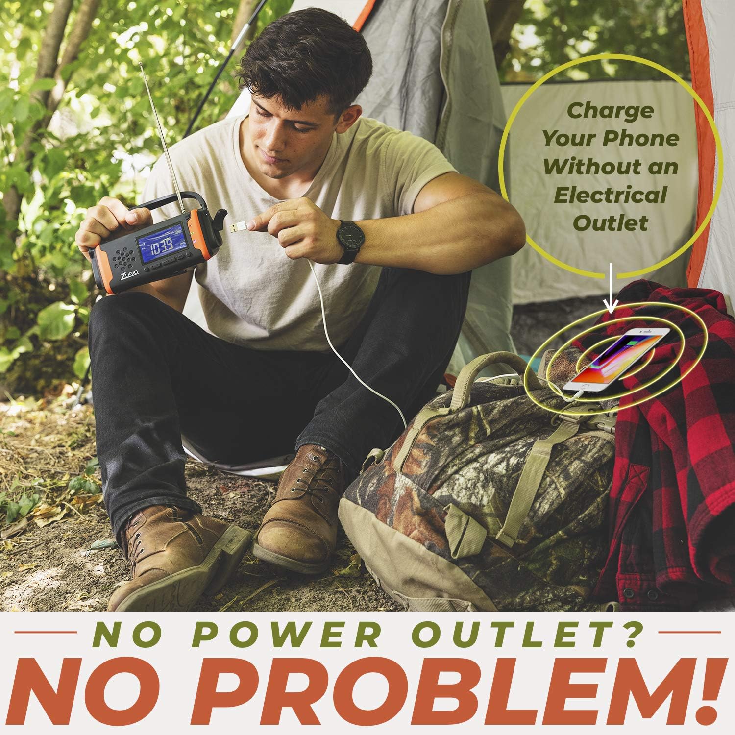 Emergency Radio with NOAA Weather Alert - Hand Crank & Solar Powered Hurricane Radio – AM FM Weather Survival Radio with Battery Backup, Flashlight, Phone Charger, SOS Alarm, Bonus Survival Whistle: Home Audio & Theater