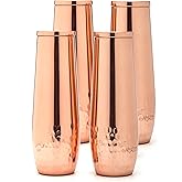 Copper flutes set of 4 - stemless shatterproof champagne flutes of solid copper - Moscow mule copper flute - 7th Copper Wedding