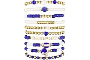 ARZASGO Friendship Bracelets Heishi Surfer Colorful Beaded Bracelet Set for Women Girls Rainbow Stretch Bracelets Outfits Jewelry Gifts