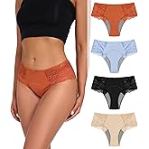 Intiflower Period Underwear for Women, Leakproof Period Panties, Lace Menstrual Underwear Breathable & Soft