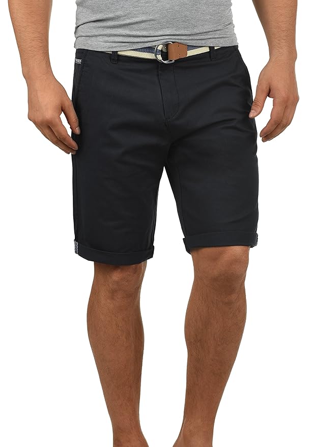 !Solid Monty Herren Chino Shorts Bermuda Kurze Hose Mit Gürtel Aus Stretch-Material Regular-Fit