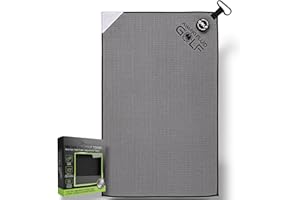 Aiming Fluid Golf Magnetic 3-Stage Cleaning System Golf Towel - Microfiber Rag with Magnet for Golfcart Bags for Men and Women Golfers Accessories (Cool Grey, 16" x 24" Stubby)