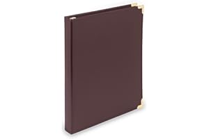 Samsill Classic Collection Leather 3 Ring Binder, Executive Presentation Portfolio, 0.5 Inch (Holds 100 Sheets), Brass Round Ring, Burgundy