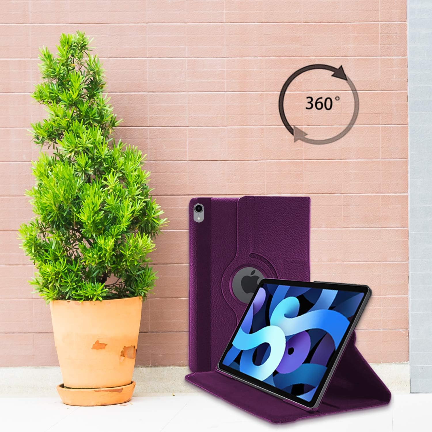 For iPad Air 11 (M4 2026/M3 2025/M2 2024) Case/iPad Air 10.9 4th 2020/5th 2022 Generation 360 Rotating Stand Multi-Angle Viewing Auto Wake/sleep Smart Folio Kids Friendly Protective Cover (PURPLE) - Image 5