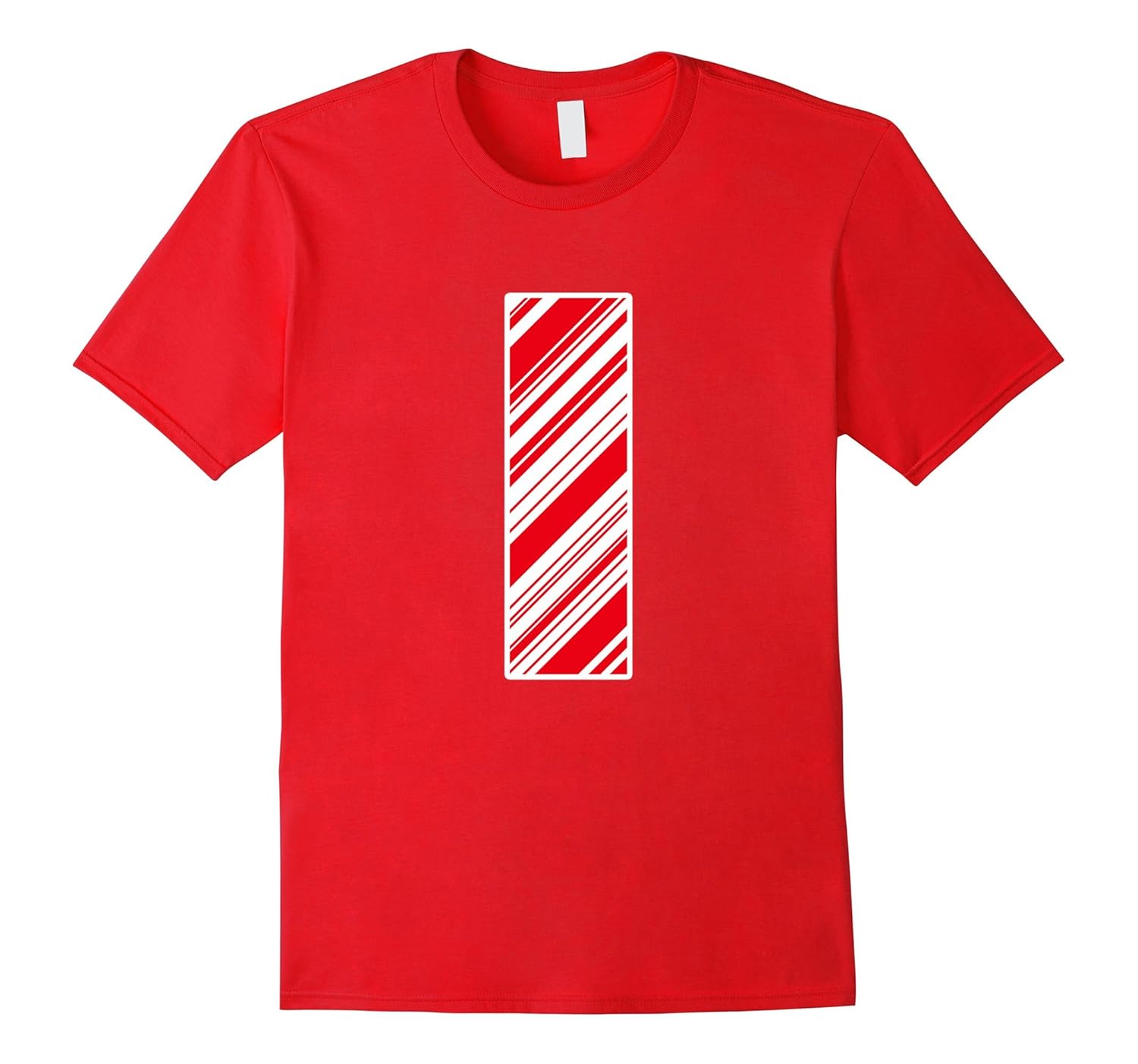 Upper Case I Christmas Candy Cane Alphabet Letter Shirt-Rose