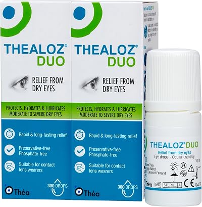Thealoz Duo Eye Drops 2 Pack 10ml Preservative-Free Contact Lens Friendly