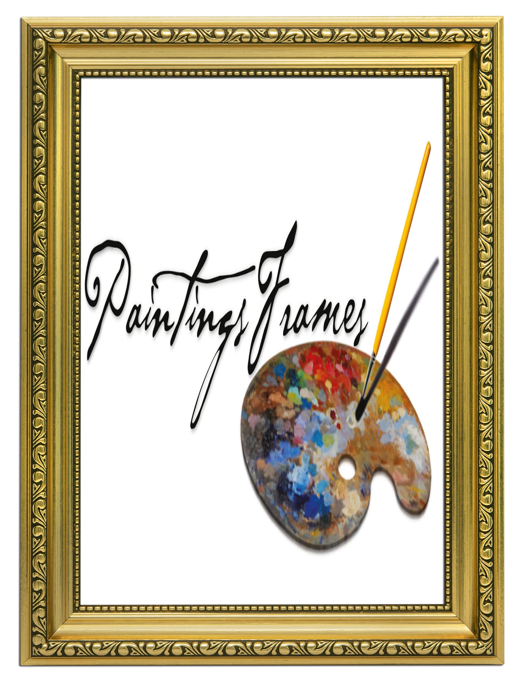 Paintings Frames Ornate Shabby Chic Picture/Photo/Poster frame - With an MDF backing board - Ready to hang - With a High Clarity Styrene Shatterproof Perspex Sheet Gold - A3