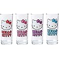 Silver Buffalo Sanrio Hello Kitty 4pc Tumbler Glass Set, 10 Ounces