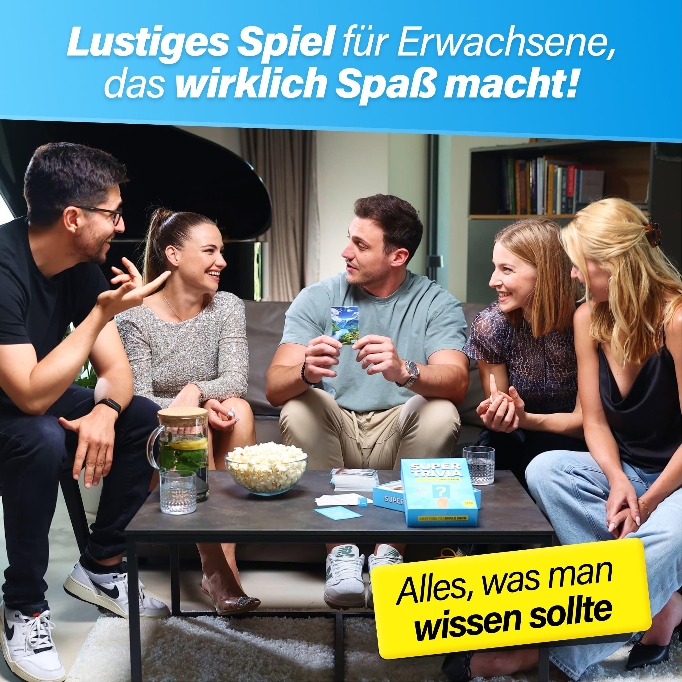 The World Game Super Quiz - Deutsche Version - Trivial Gesellschaftsspiele für Erwachsene mit 1200 Fragen - Brettspiele mit Quizkarten - Wissensspiel für Familie mit Teenagern - Party Spiele 3