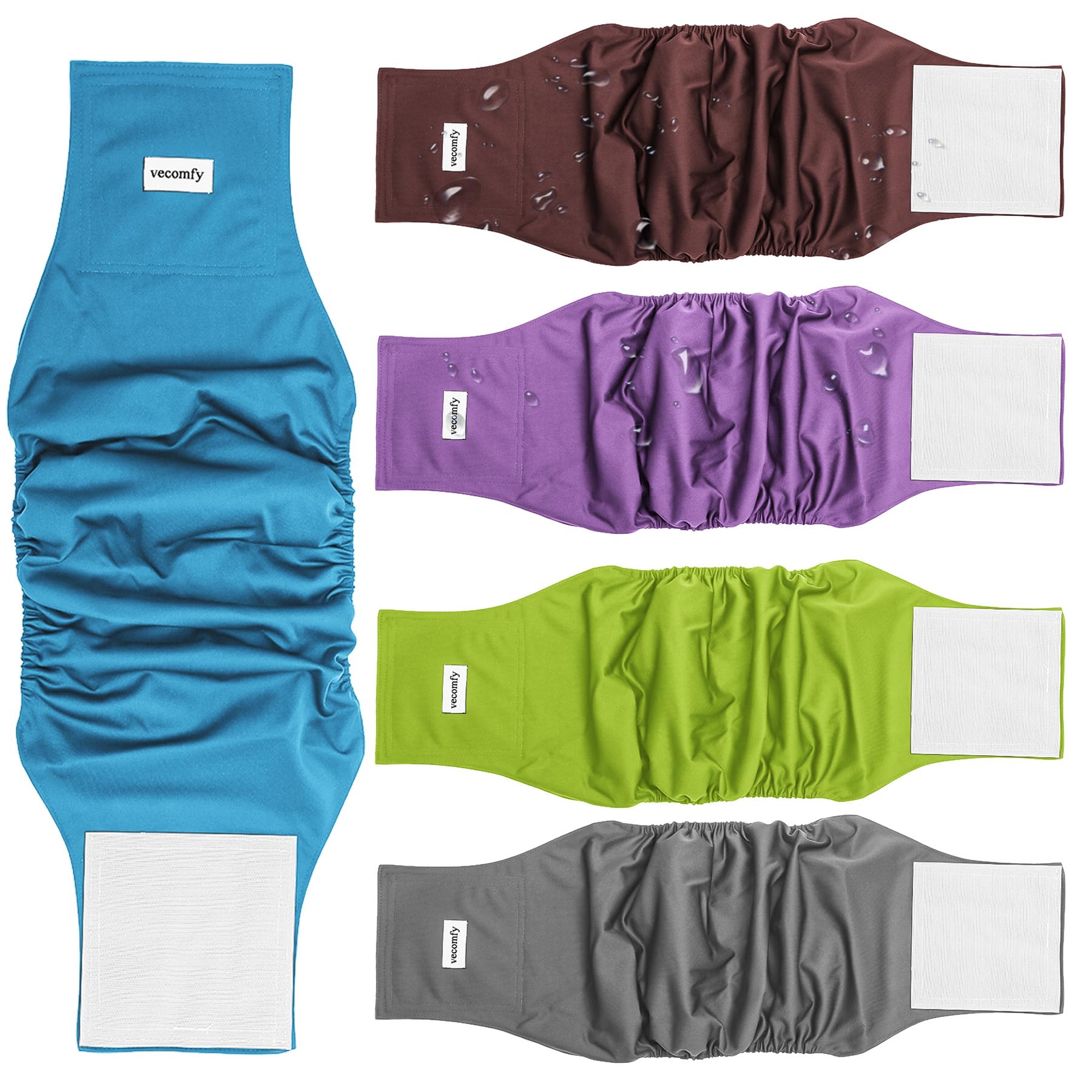 Photo 1 of Vecomfy Dog Belly Bands for Male Dogs Diapers(5 Pack),Premium Washable Reusable Small Dog Belly Wrap Leakproof Doggie Diapers,M