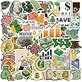 Love Money Stickers 50pcs Cute Gold Coin Decals for Laptops Trackpads Keyboards Backpacks Skateboards Luggage Water Bottles Scrapbooks Mirrors Notebooks Journals Cars Bumpers Bikes Bedroom Travel Case